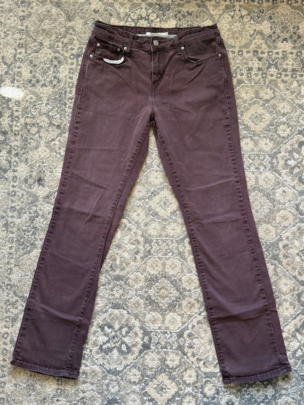 Levi’s 505 Straight Leg Jeans Women’s W28 L32 Brown Stretch Denim Mid Rise